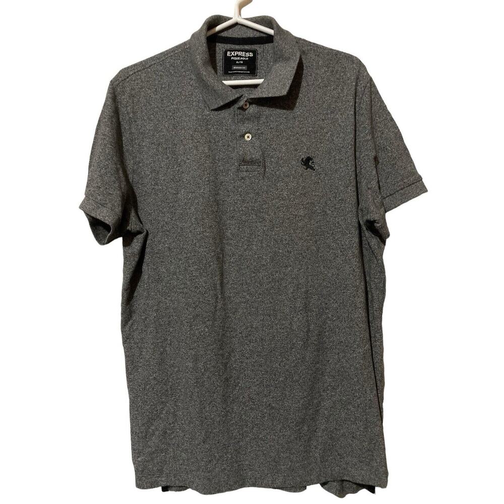 Express Pique Polo Modern Fit Men's Gray‎ Short Sleeve Polo Shirt Size XL